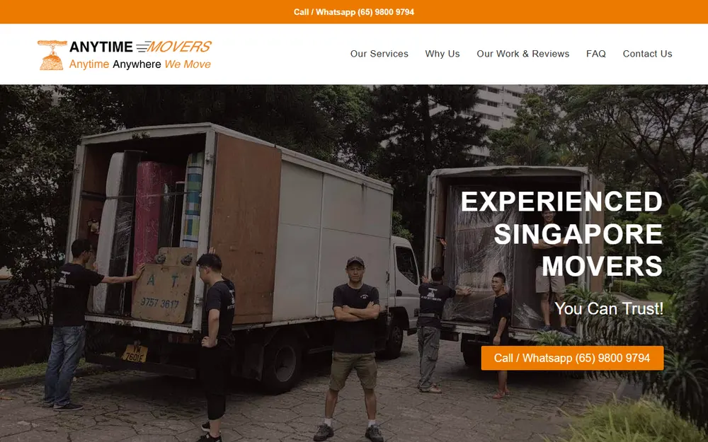 Anytime Movers Singapore homepage