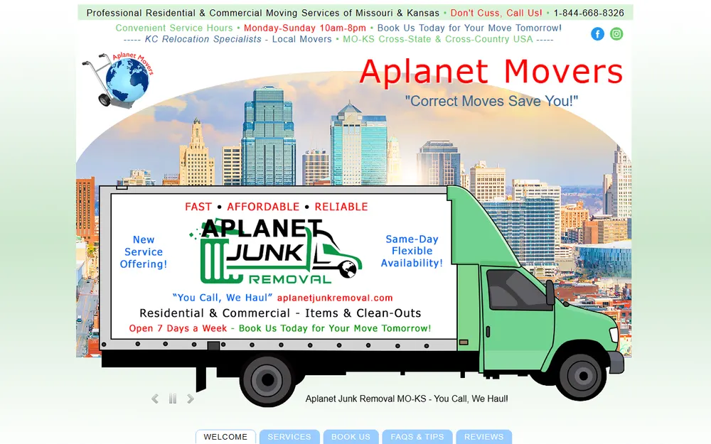 Aplanet Movers Missouri-Kansas homepage