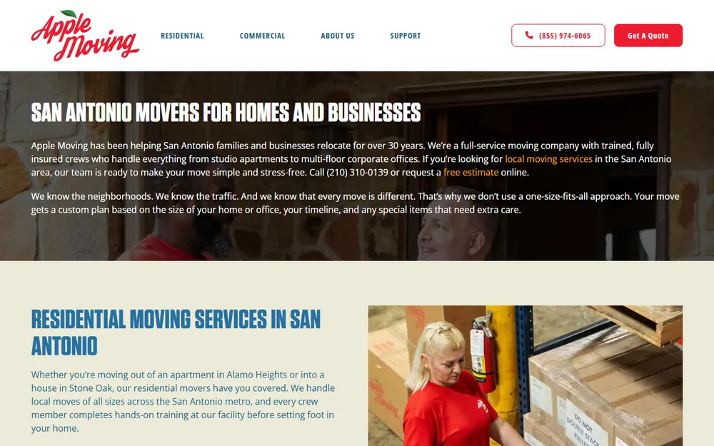 Apple Moving homepage