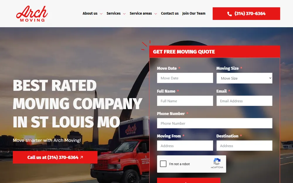 Arch Moving homepage