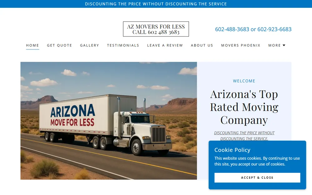 ARIZONA MOVE FOR LESS homepage