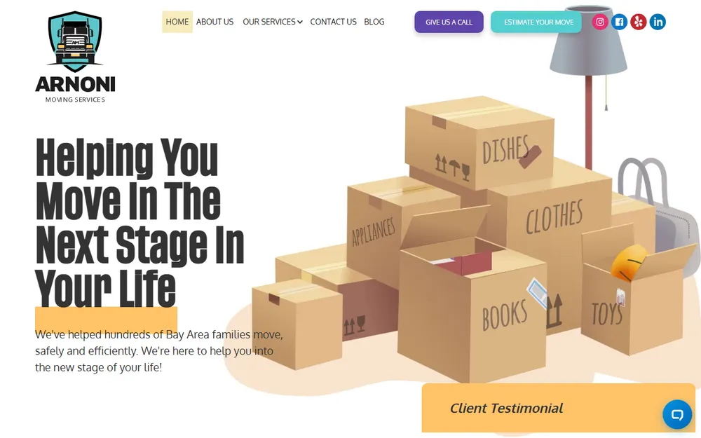 Arnoni Moving Services homepage