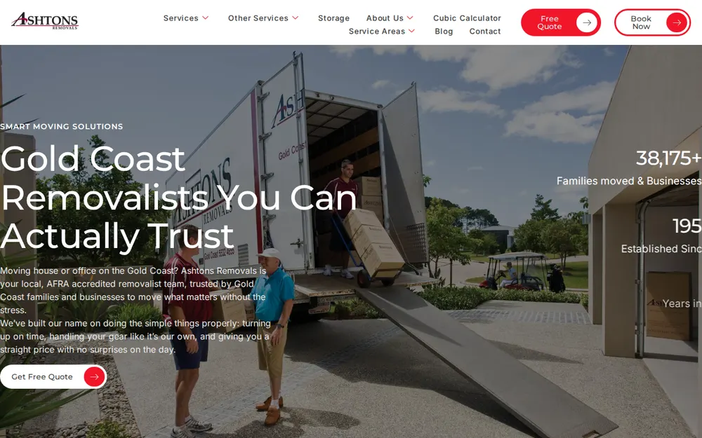 Ashtons Removals homepage