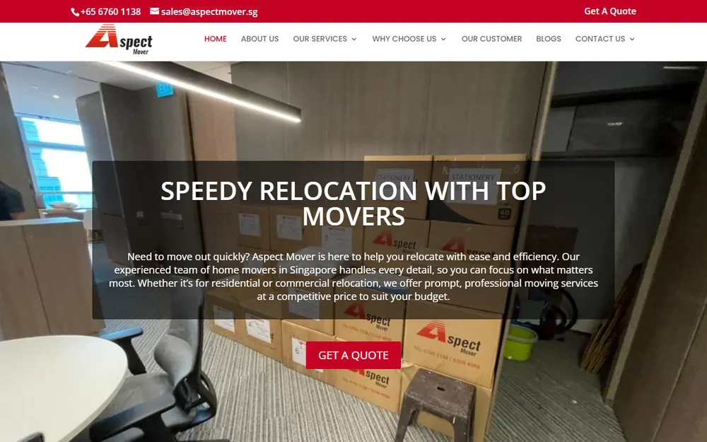 Aspect Mover & Warehousing Pte Ltd homepage