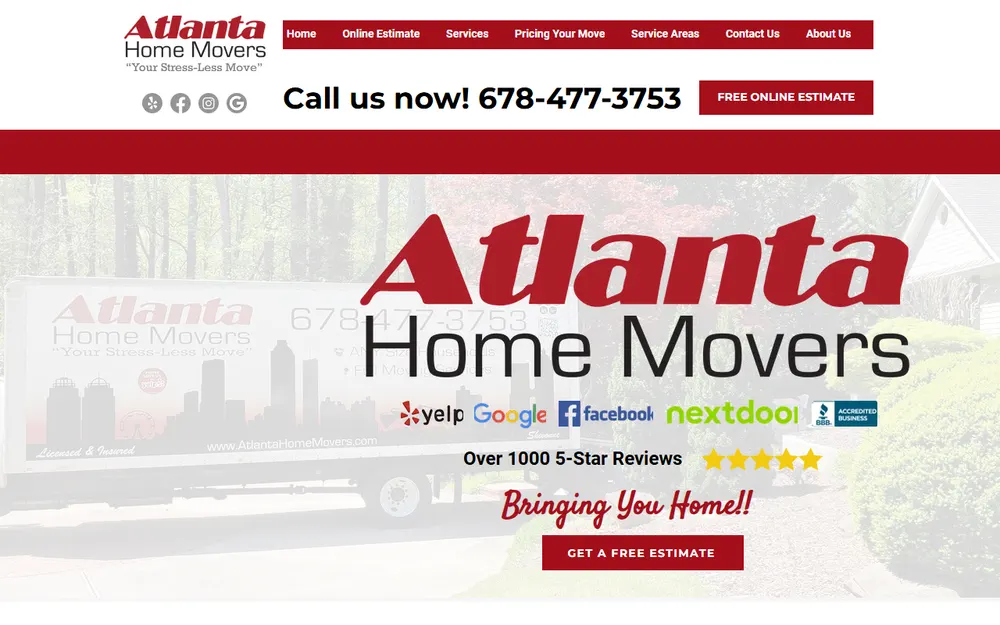 Atlanta Home Movers homepage