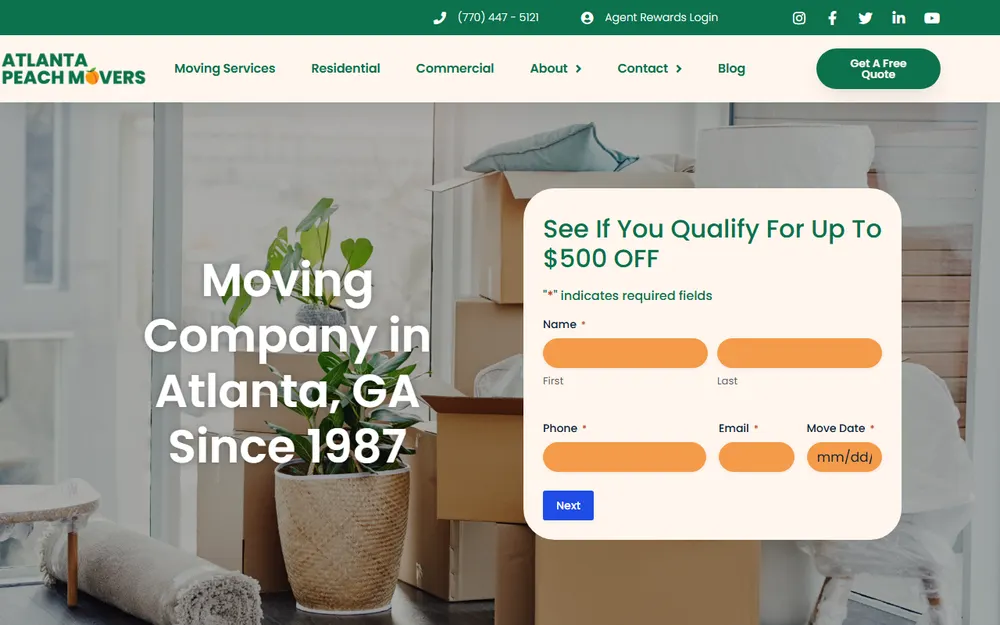 Atlanta Peach Movers homepage