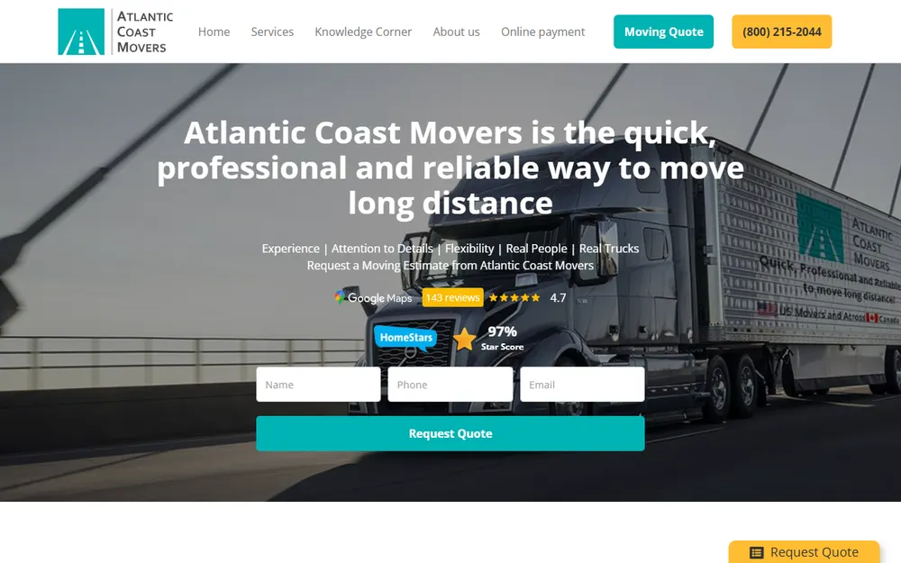 Atlantic Coast Movers homepage
