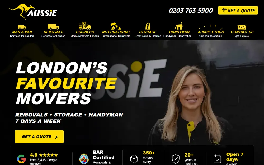 Aussie Man & Van Ltd. Removals, Handyman & Storage homepage