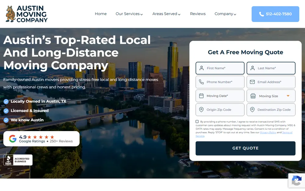 Austin Moving Company homepage