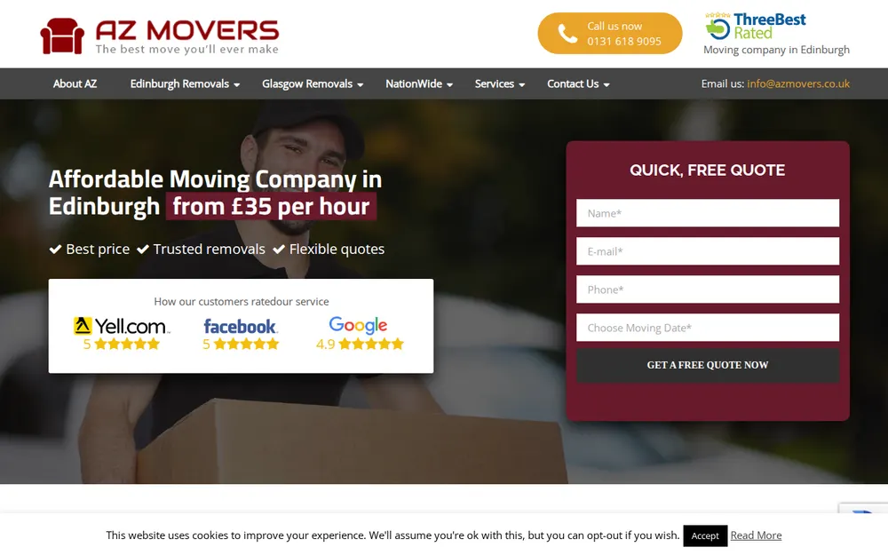AZ Movers homepage