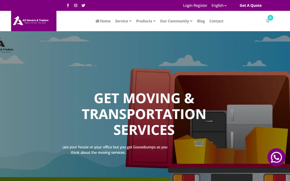 AZ Movers & Traders homepage