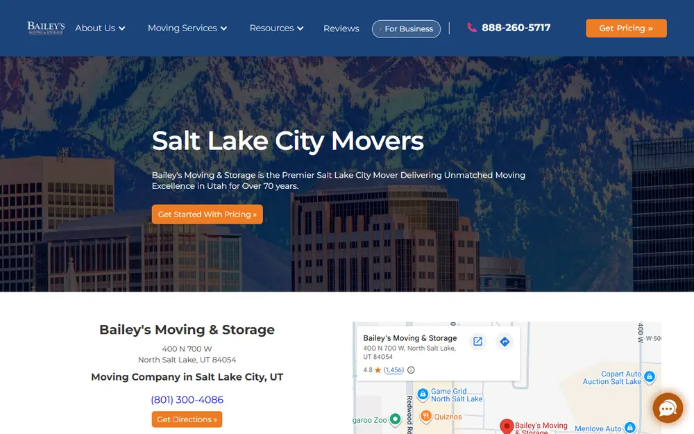 Bailey's Moving & Storage homepage
