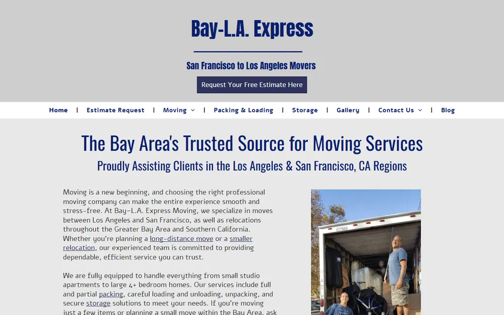 L.A. Express Moving homepage