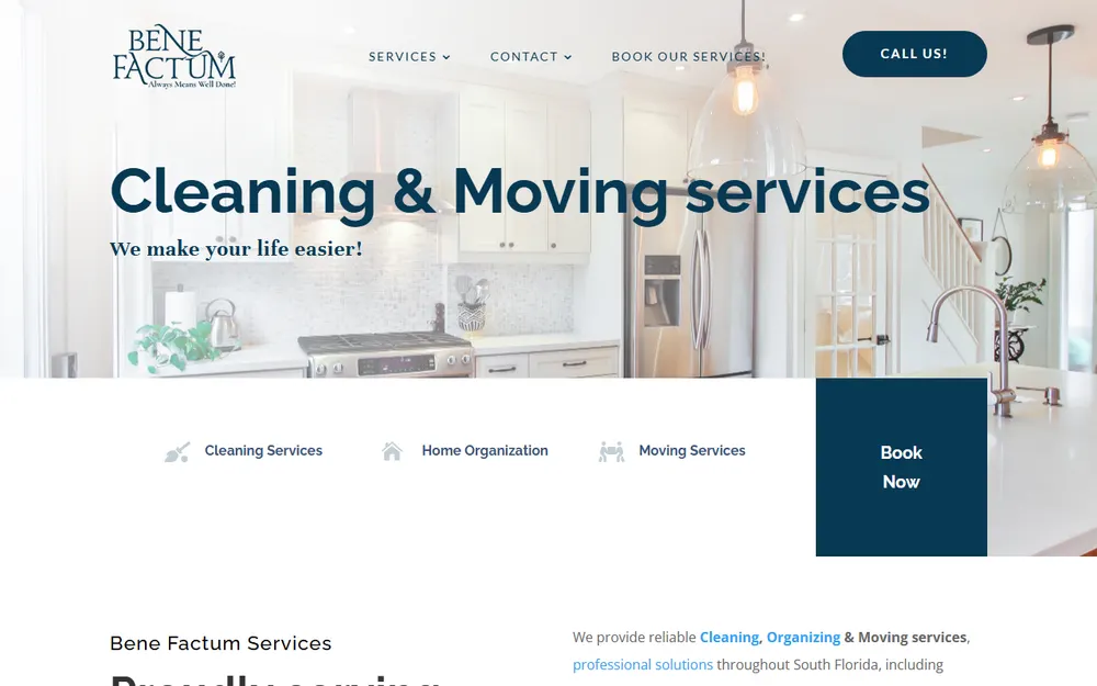 Bene Factum LLC, Cleaning & Moving Services homepage