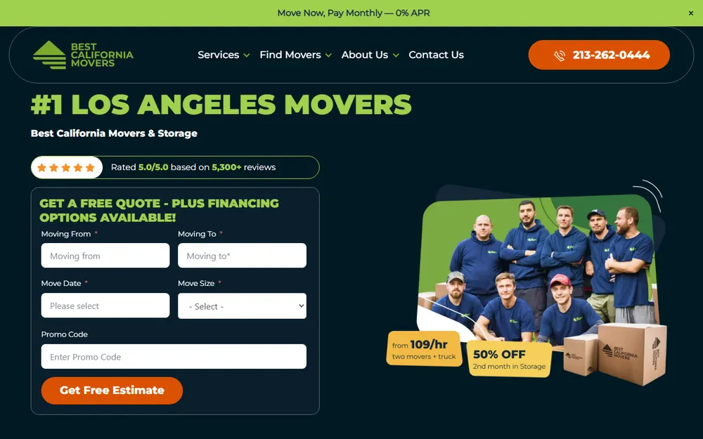 Best California Movers homepage