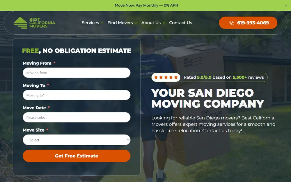 Best California Movers homepage