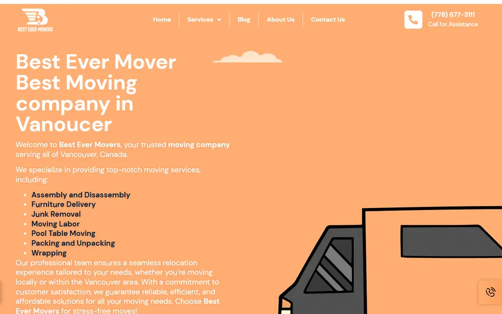 Best Ever Movers homepage