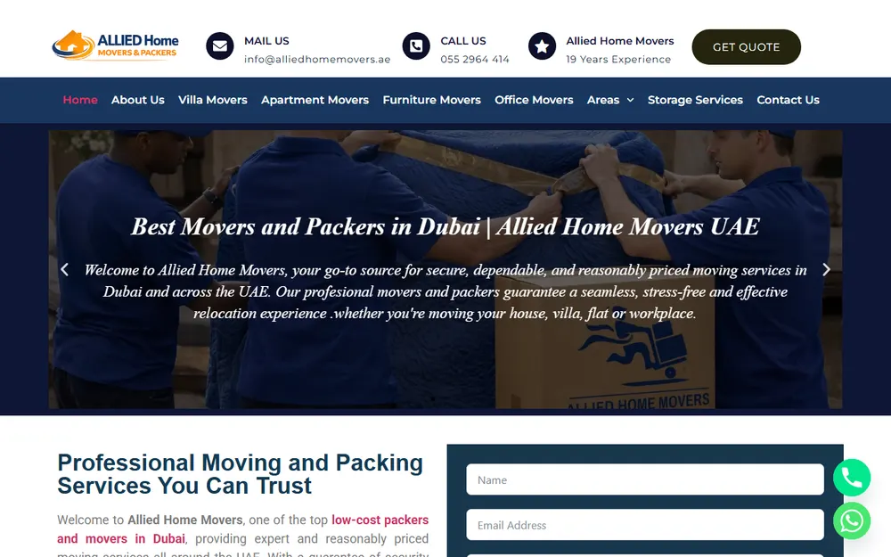 Best House Movers Dubai - A Home Mover homepage