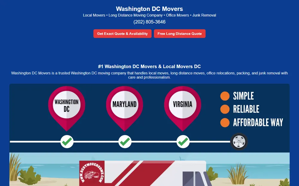 Best Movers Service LLC in Washington DC homepage