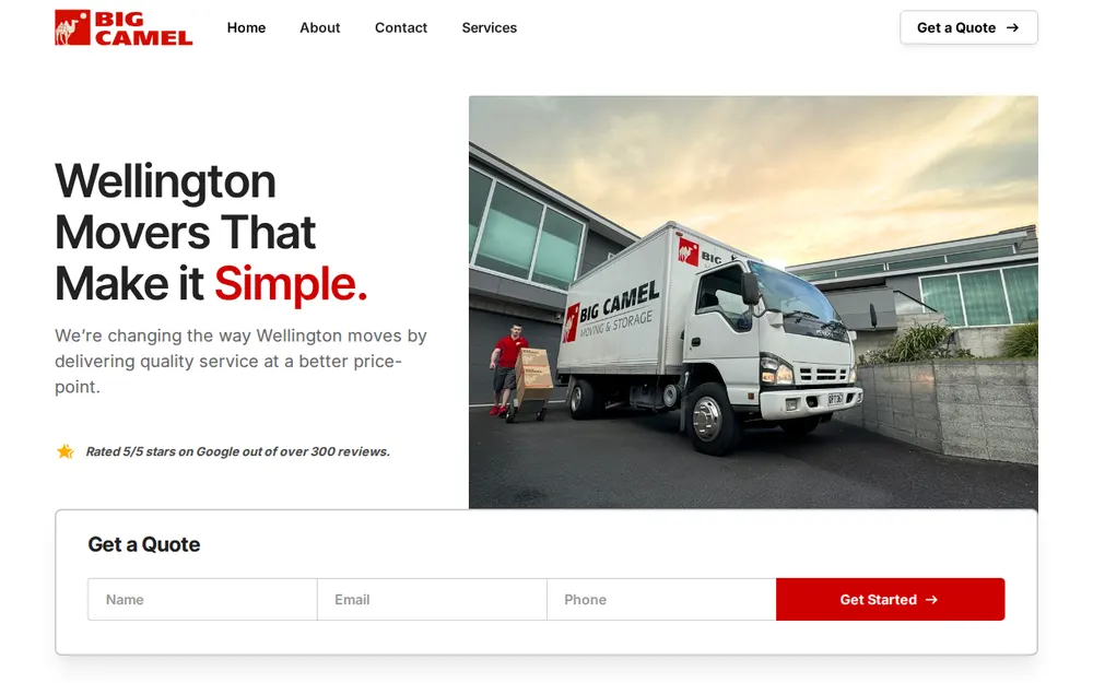 Big Camel Moving & Storage homepage