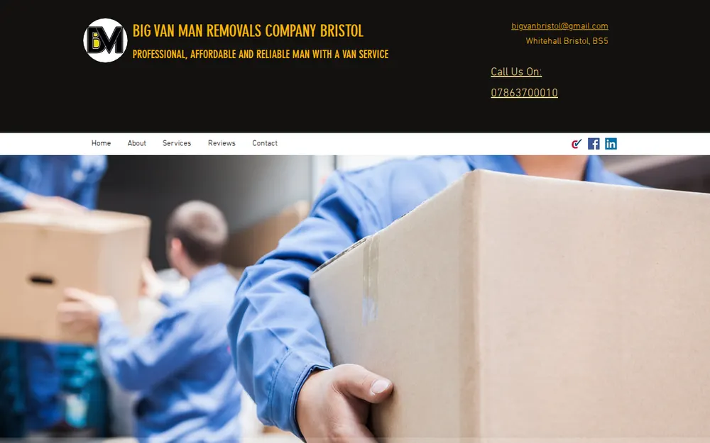 Big Van Man Removals homepage