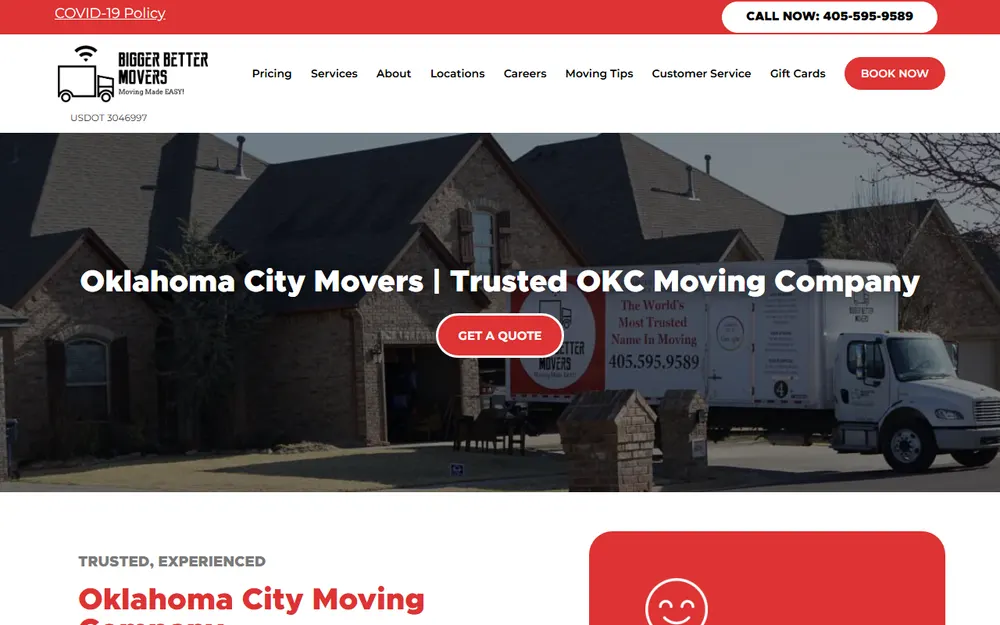 Bigger Better Movers homepage