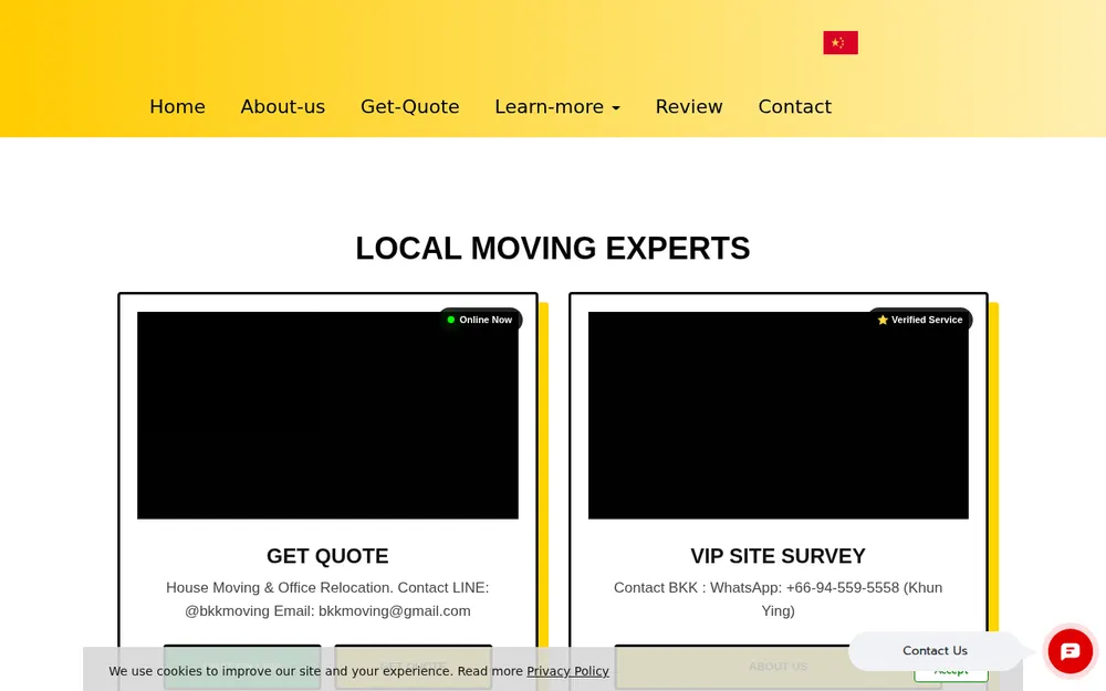 BKK Moving Services homepage