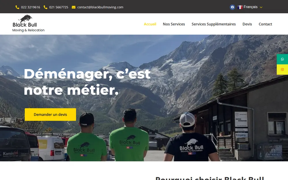Black Bull Moving & Relocation Sàrl homepage