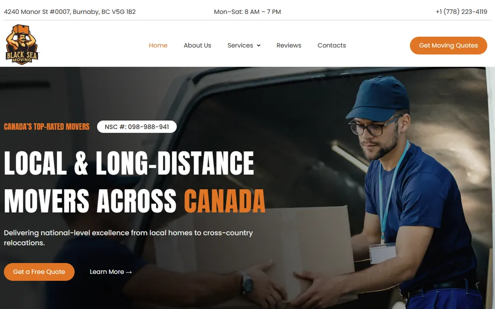 Black Sea Moving and Storage homepage