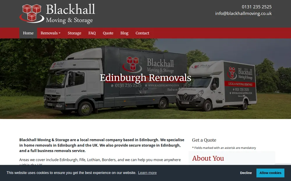 Blackhall Moving and Storage Ltd homepage
