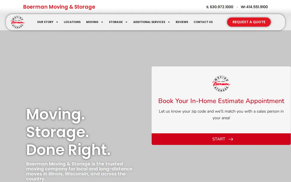 Boerman Moving and Storage homepage