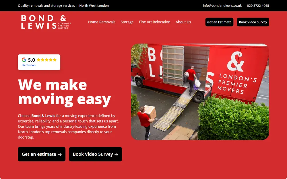 Bond & Lewis - Removals & Storage homepage