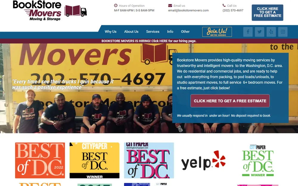 Bookstore Movers homepage