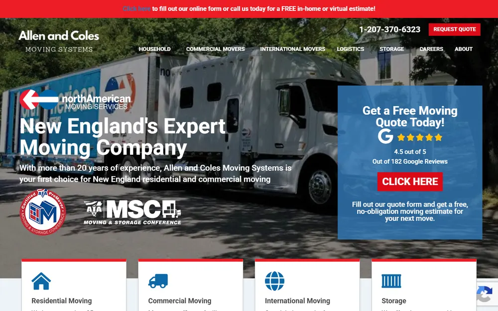 Boston Movers - Allen and Coles homepage