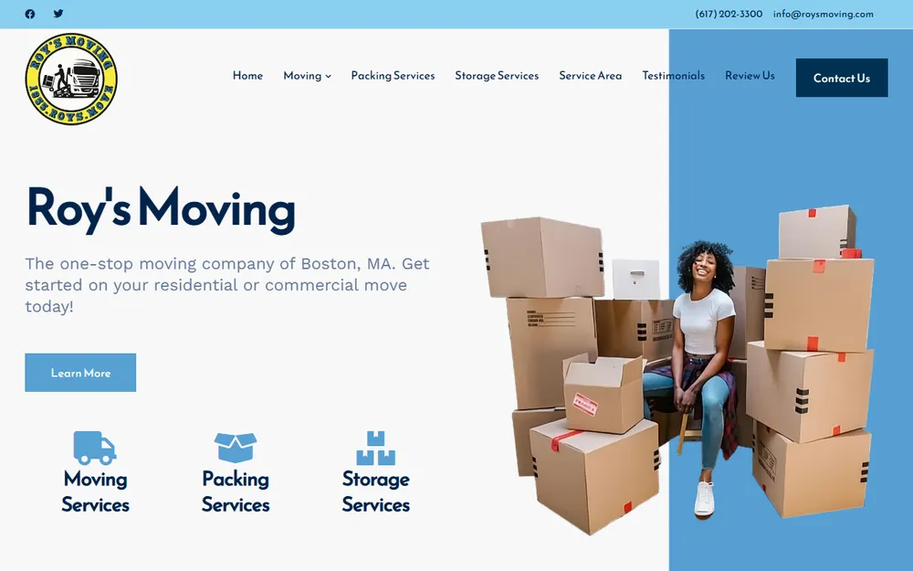 Roy's Moving Inc homepage