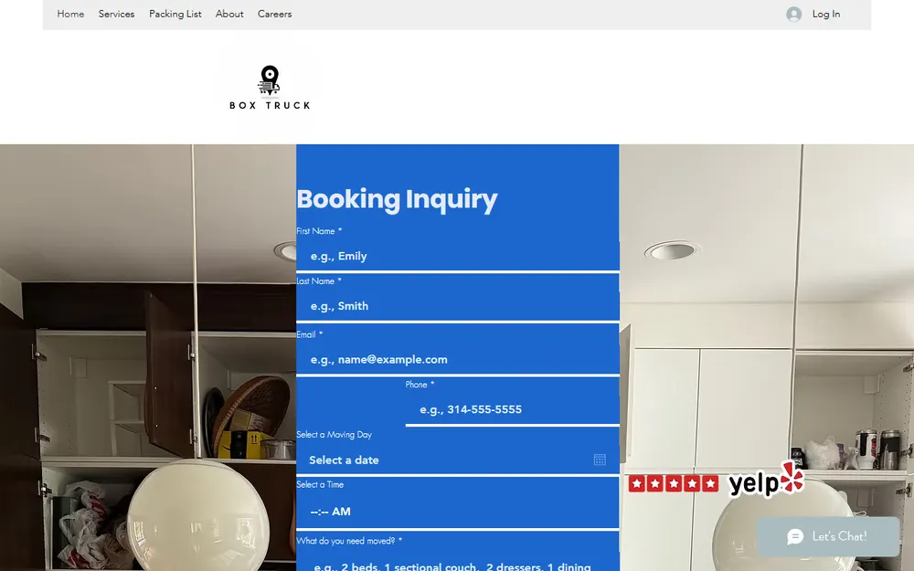 Box Truck Moving homepage