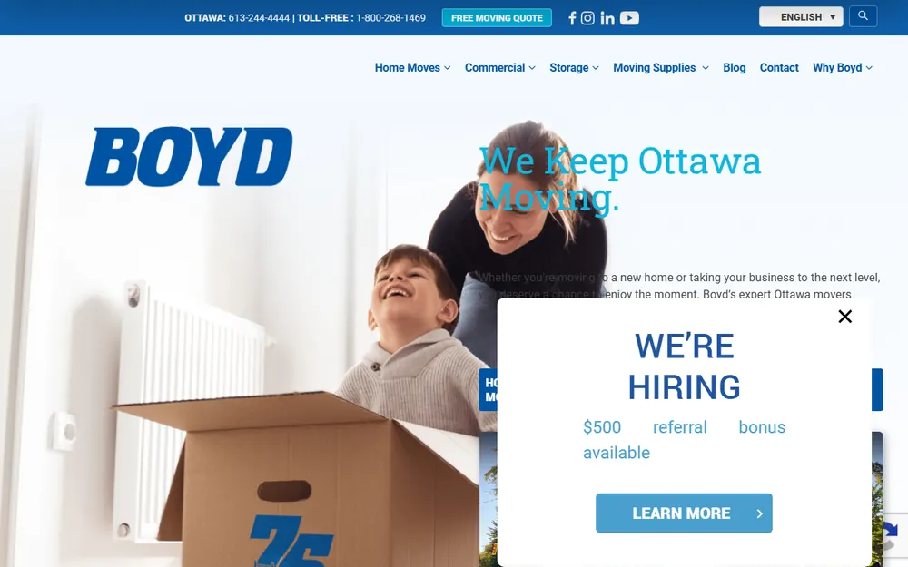 Boyd Moving & Storage homepage