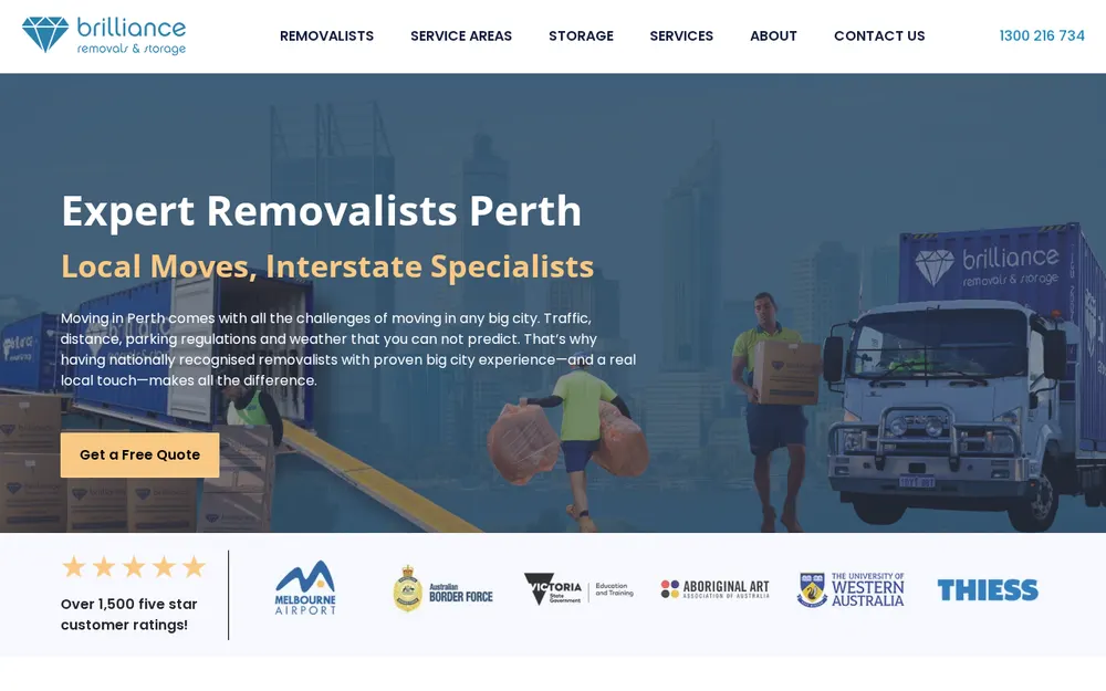 Brilliance Removals homepage