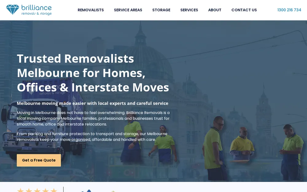 Brilliance Removals & Storage Melbourne homepage