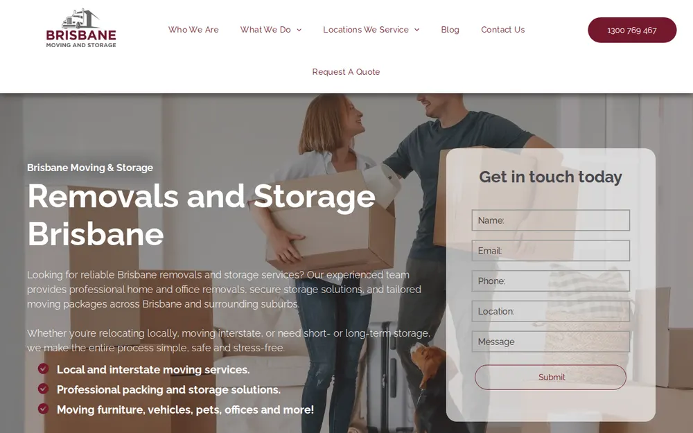Brisbane Moving & Storage homepage