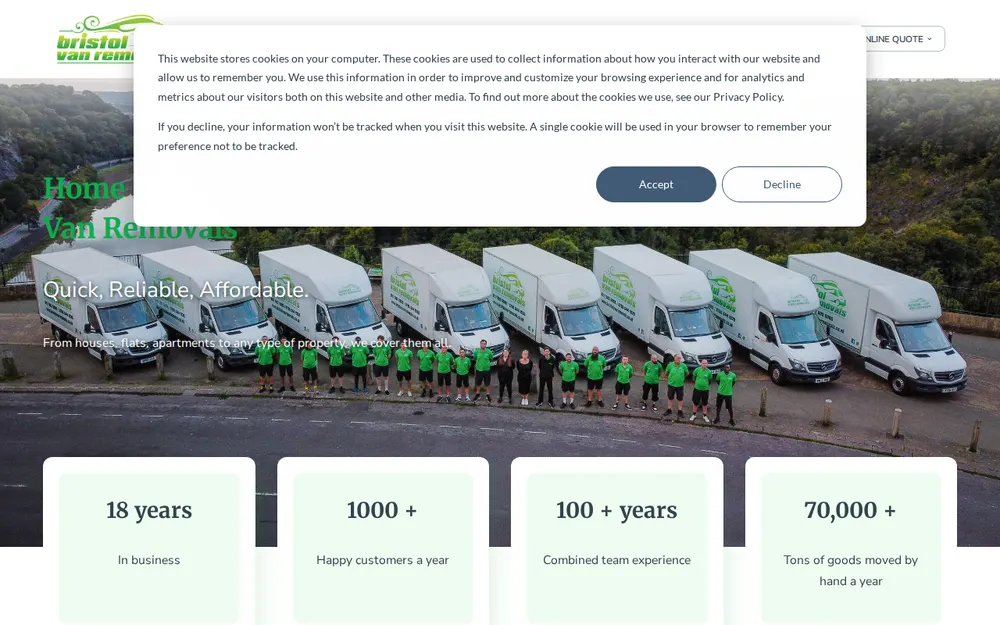 Bristol Van Removals Ltd homepage