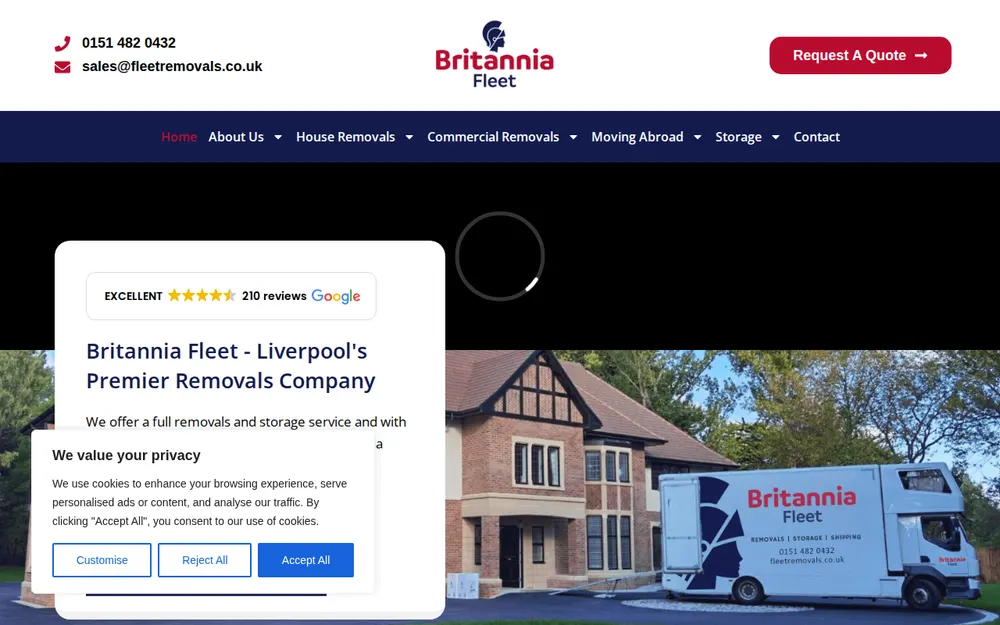 Britannia Fleet Removals & Storage homepage