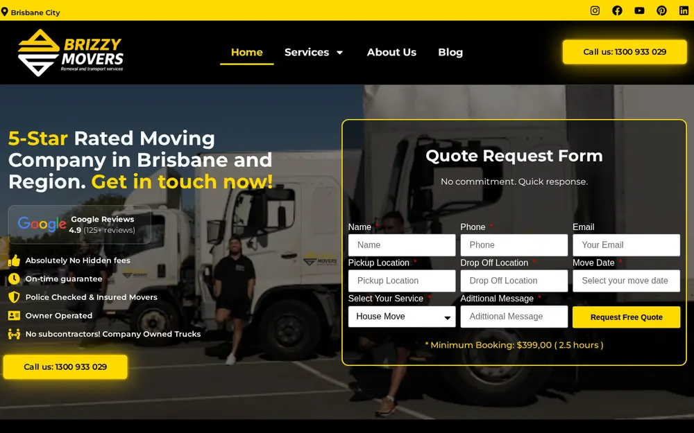 Brizzy Movers Brisbane Removalists homepage