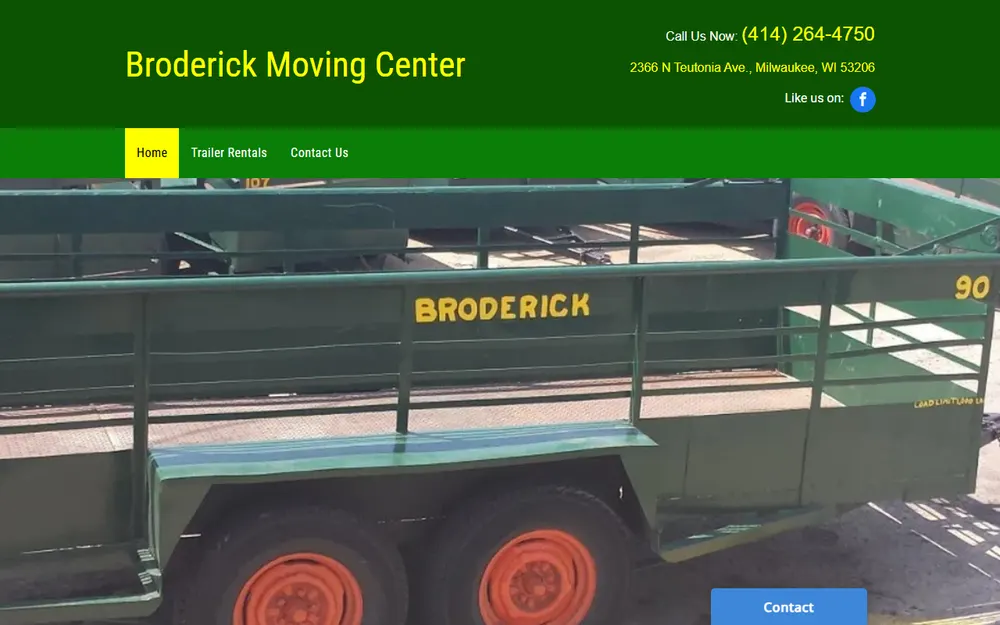 Broderick Moving Center homepage
