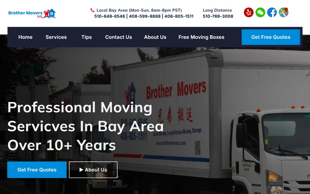 Brother Movers LLC homepage