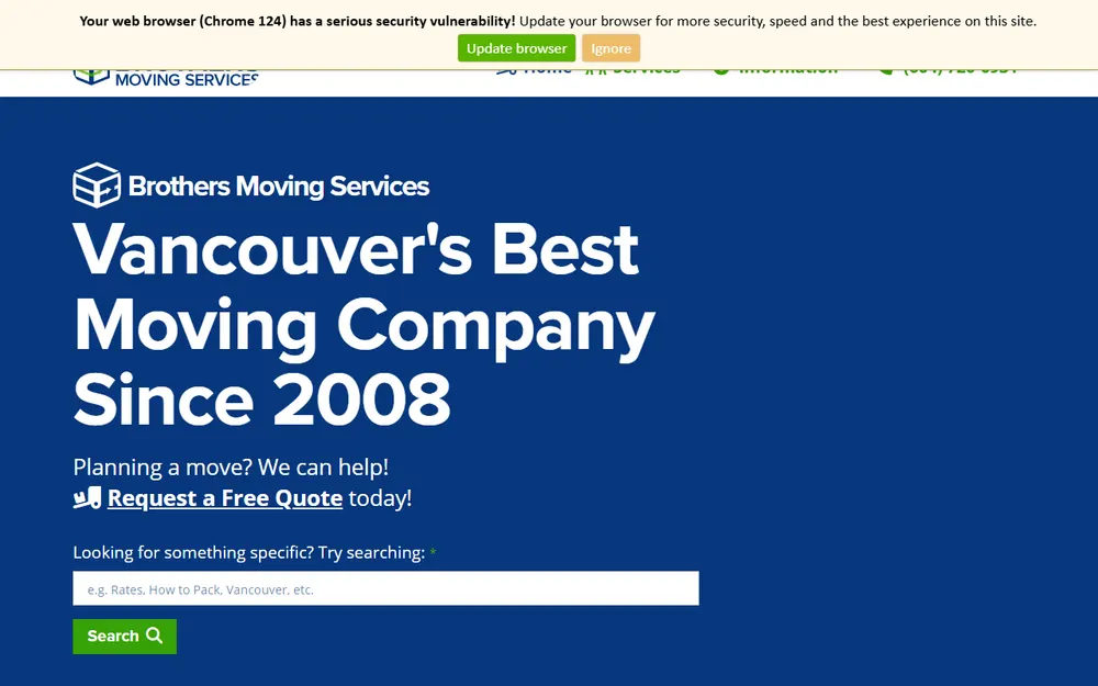 Brothers Moving & Delivery Ltd. homepage