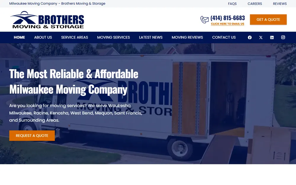 Brothers Moving & Storage homepage