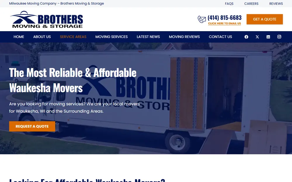 Brothers Moving & Storage homepage