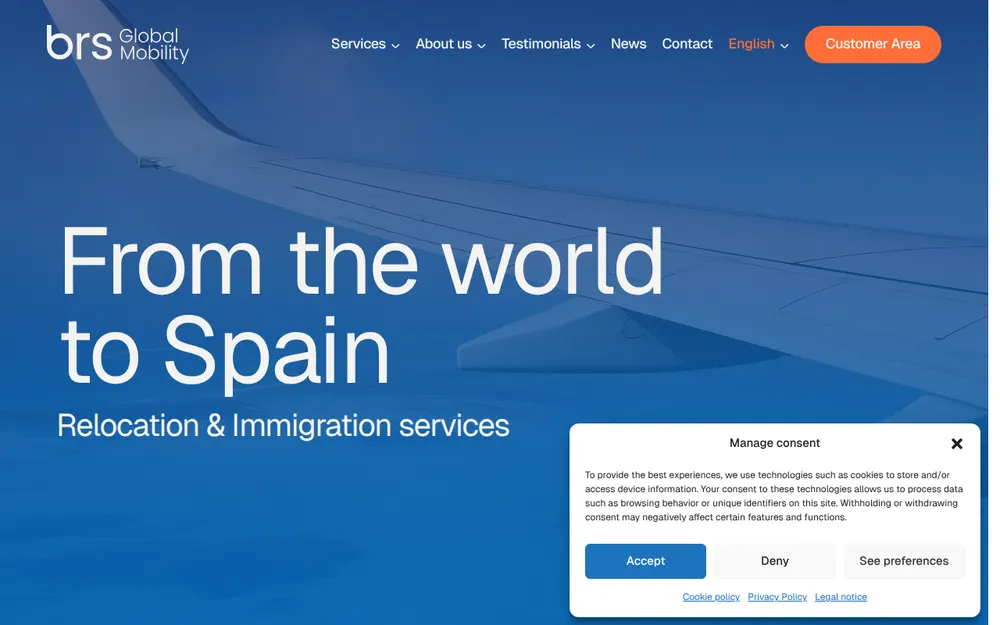 BRS Global Mobility homepage