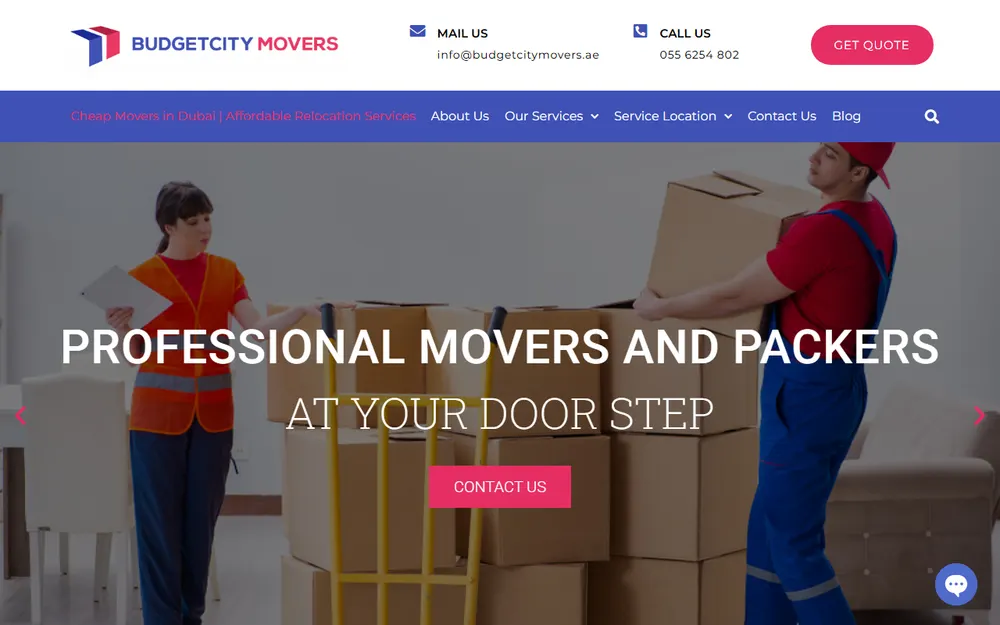 Budget City Movers In Dubai homepage